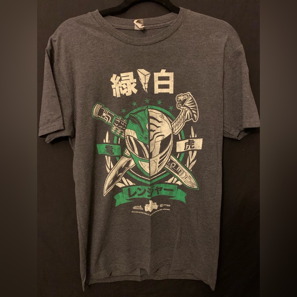 Mighty morphing Power rangers white tiger and green dragon zord shirt